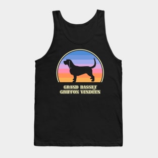 Grand Basset Griffon Vendeen Vintage Sunset Dog Tank Top